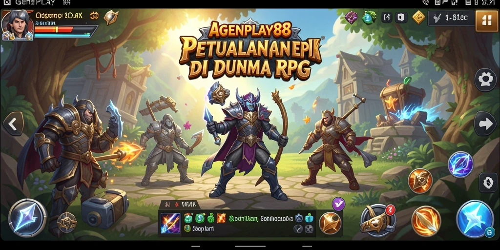 Tampilan gameplay AGENPLAY88 yang menampilkan pertarungan epik dan eksplorasi dunia.