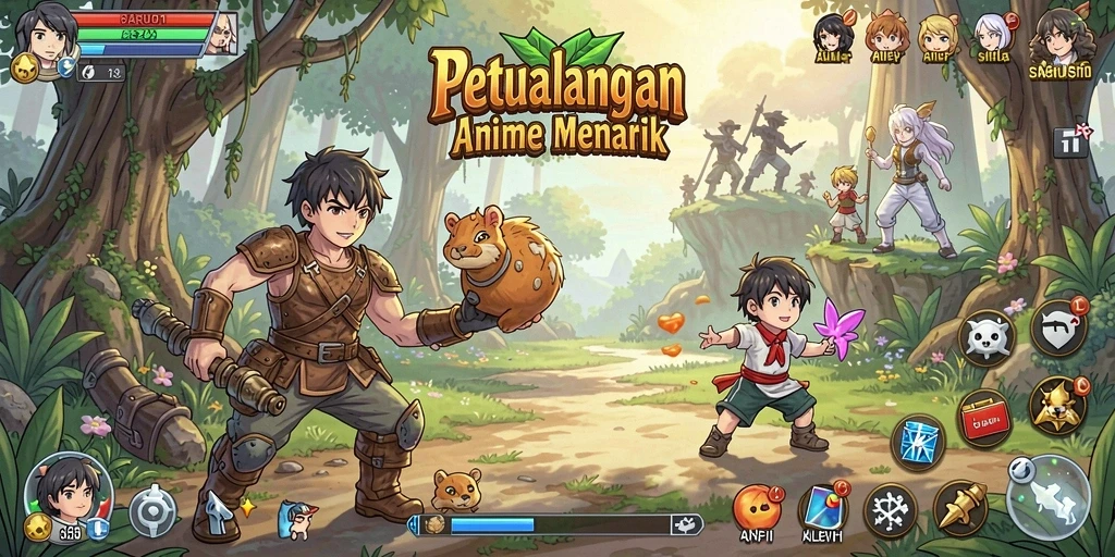 Tampilan menarik dari gameplay BARU01 yang menggambarkan dunia Anime.