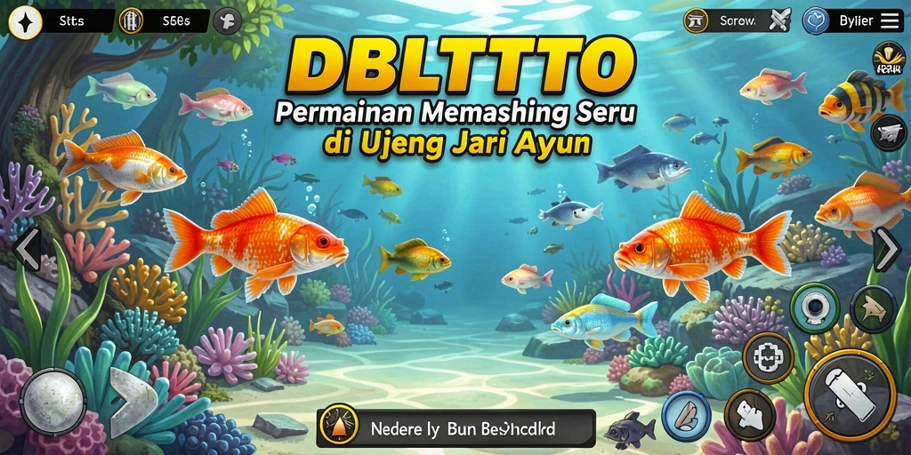 Tampilan gameplay seru dan menantang dalam DBLTOTO dengan ikan yang beragam dan lokasi menarik.