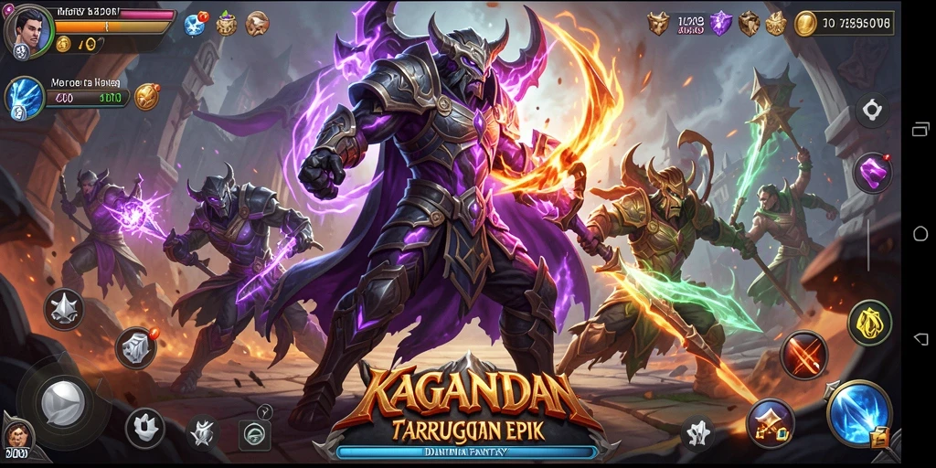 Tangkapan layar gameplay KAGANDAN yang menunjukkan pertarungan seru.