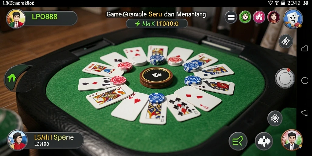 Screenshot gameplay seru dari LPO88 dalam sesi permainan Gaple.