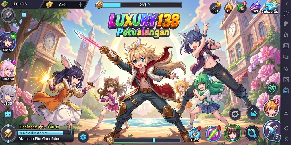 Screenshot LUXURY138 menampilkan pertarungan karakter anime yang epic.