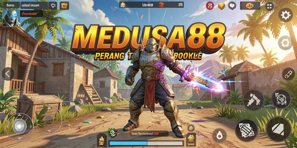 Tampilan menarik dari gameplay seru MEDUSA88 di arena Battle Royale.