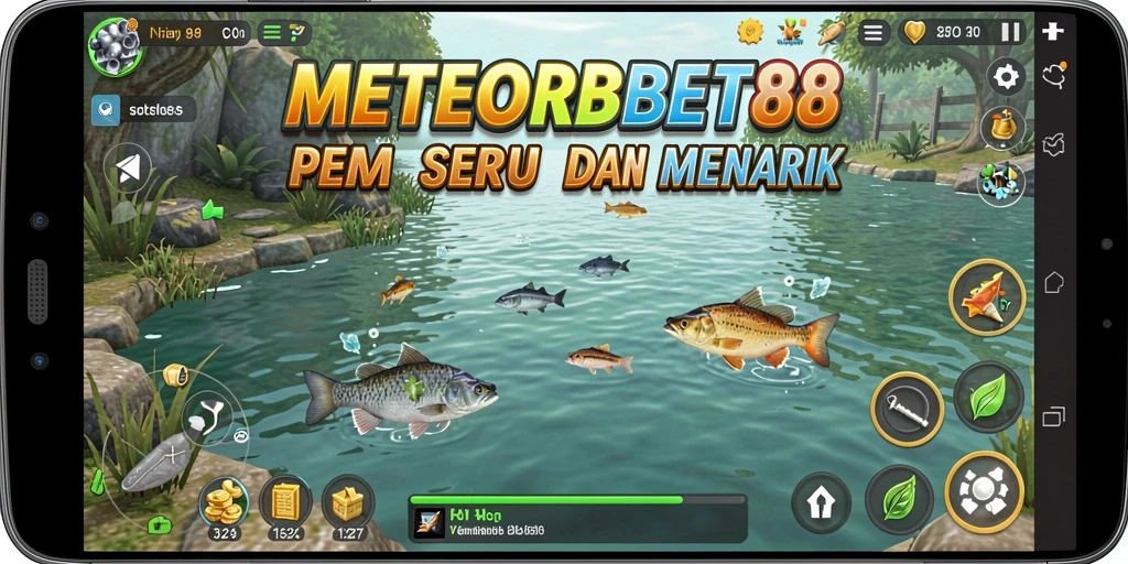 Tampilan gameplay menarik METEORBET88 dengan aksi memancing yang seru.