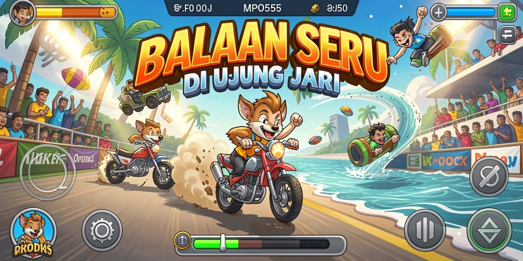 Tampilan atraktif dari gameplay Racing MPO555 dengan mobil yang melaju kencang.