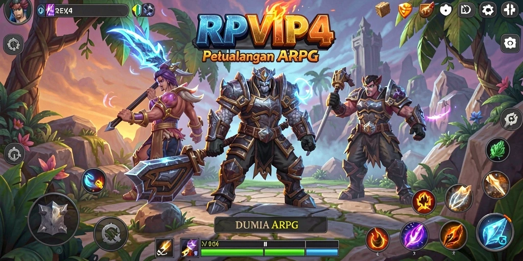 Tangkapan layar gameplay RPVIP4 yang penuh aksi dan petualangan.