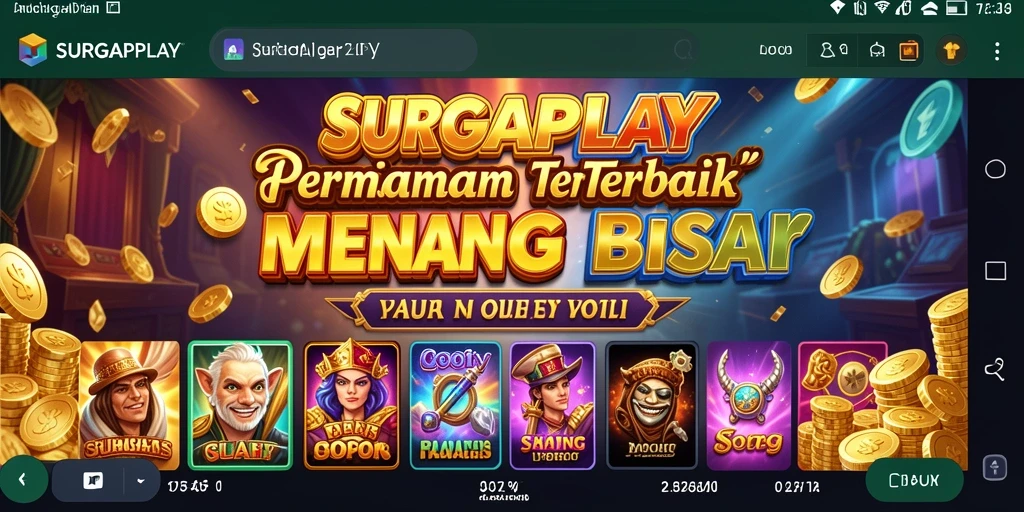 Tampilan gameplay seru dari SURGAPLAY menampilkan mesin Slot yang penuh warna.
